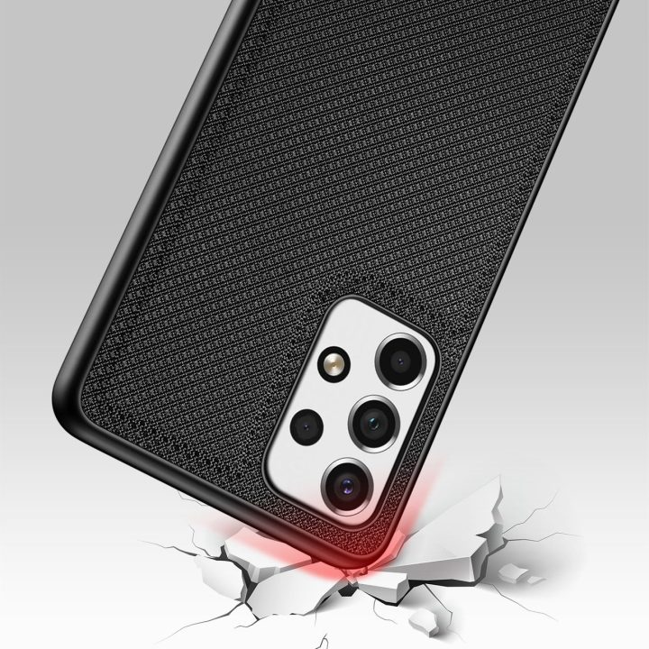 Fino dėklo dangtelis, nailono medžiaga Samsung Galaxy A73 juodas