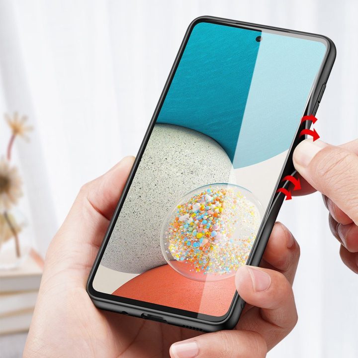 Fino dėklo dangtelis, nailono medžiaga Samsung Galaxy A73 juodas