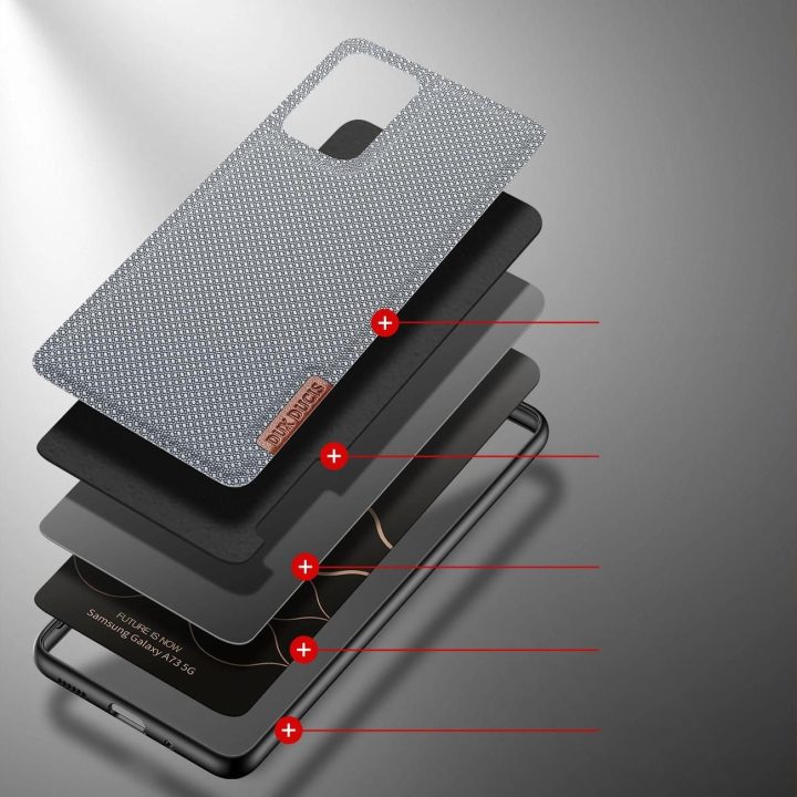 Fino dėklas pagamintas iš nailono medžiagos, skirtas Samsung Galaxy A73 , mėlynos spalvos