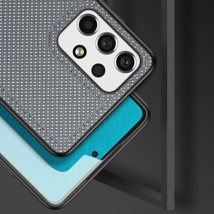Fino dėklas pagamintas iš nailono medžiagos, skirtas Samsung Galaxy A73 , mėlynos spalvos