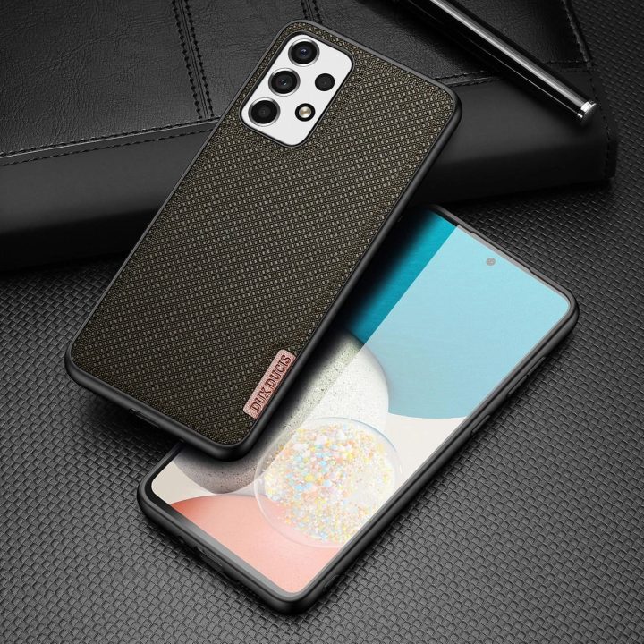 Fino dėklas pagamintas iš nailono medžiagos, skirtas Samsung Galaxy A73 green