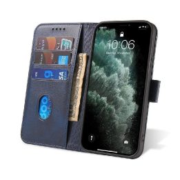Magnetinis dėklas elegantiškas dėklas su atvartu ir stovo funkcija, skirtas Samsung Galaxy A03s (166.5), mėlynas
