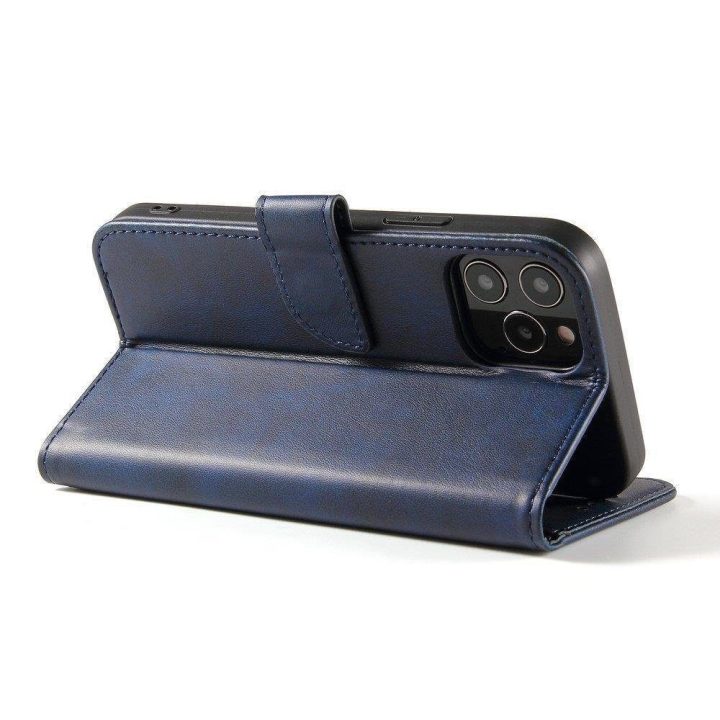 Magnetinis dėklas elegantiškas dėklas su atvartu ir stovo funkcija, skirtas Samsung Galaxy A73 , mėlynas