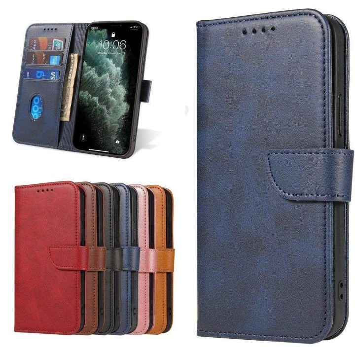 Magnetinis dėklas elegantiškas dėklas su atvartu ir stovo funkcija, skirtas Samsung Galaxy A73 , mėlynas