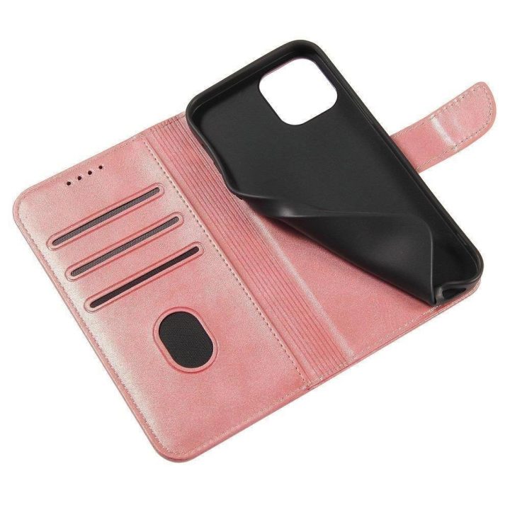 Magnetinis dėklas elegantiškas dėklas su atvartu ir stovo funkcija, skirtas Samsung Galaxy A73 , rožinės spalvos