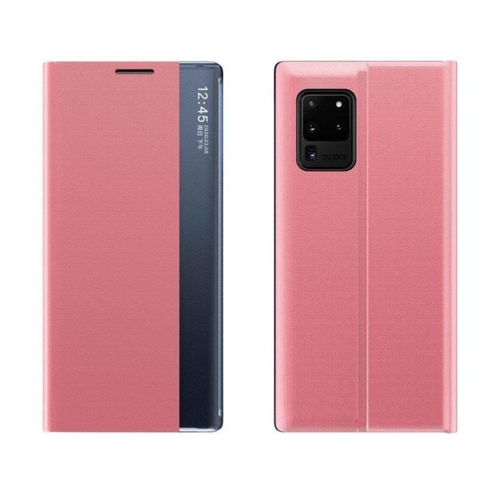 Naujas Sleep Case dėklas su apverčiamuoju dangteliu, skirtas Samsung Galaxy A73 , rožinės spalvos