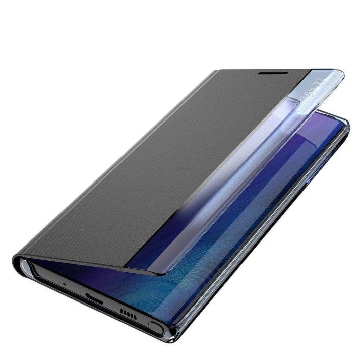 Naujas Sleep Case dėklas su stovo funkcija, skirtas Samsung Galaxy A73 , juodas