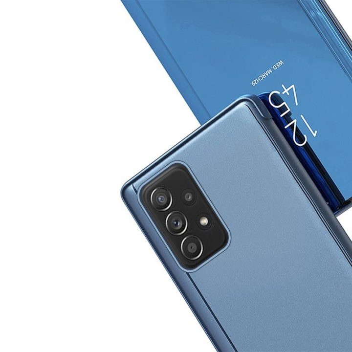 Clear View Case apverčiamasis dangtelis, skirtas Samsung Galaxy A73 , mėlynas