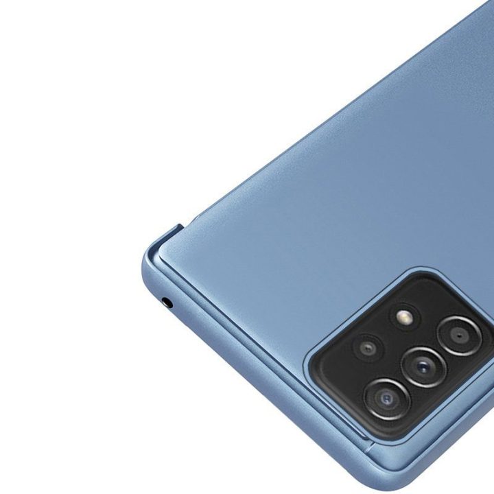 Clear View Case apverčiamasis dangtelis, skirtas Samsung Galaxy A73 , mėlynas