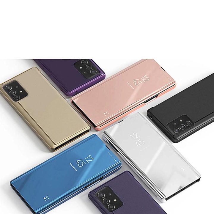 Clear View Case apverčiamasis dangtelis, skirtas Samsung Galaxy A73 , juodas