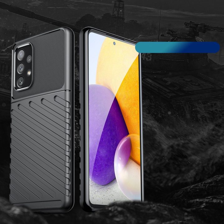 Thunder Case lankstus šarvuotas dangtelis Samsung Galaxy A73 , juodas