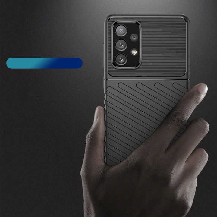 Thunder Case lankstus šarvuotas dangtelis Samsung Galaxy A73 , juodas