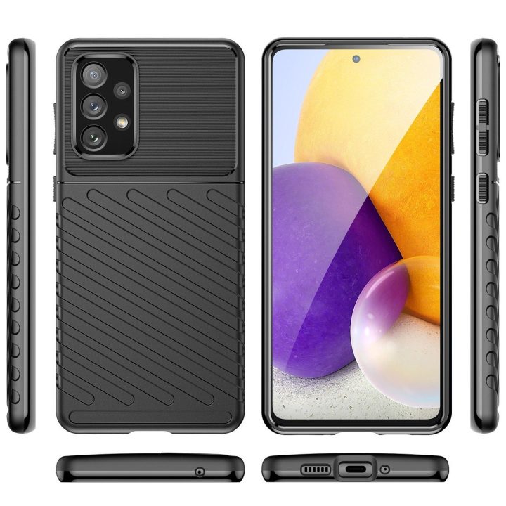 Thunder Case lankstus šarvuotas dangtelis Samsung Galaxy A73 , juodas