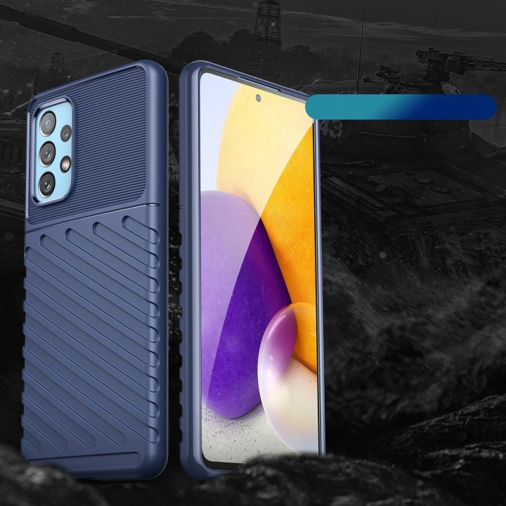 Thunder Case lankstus šarvuotas dangtelis Samsung Galaxy A73 , mėlynas