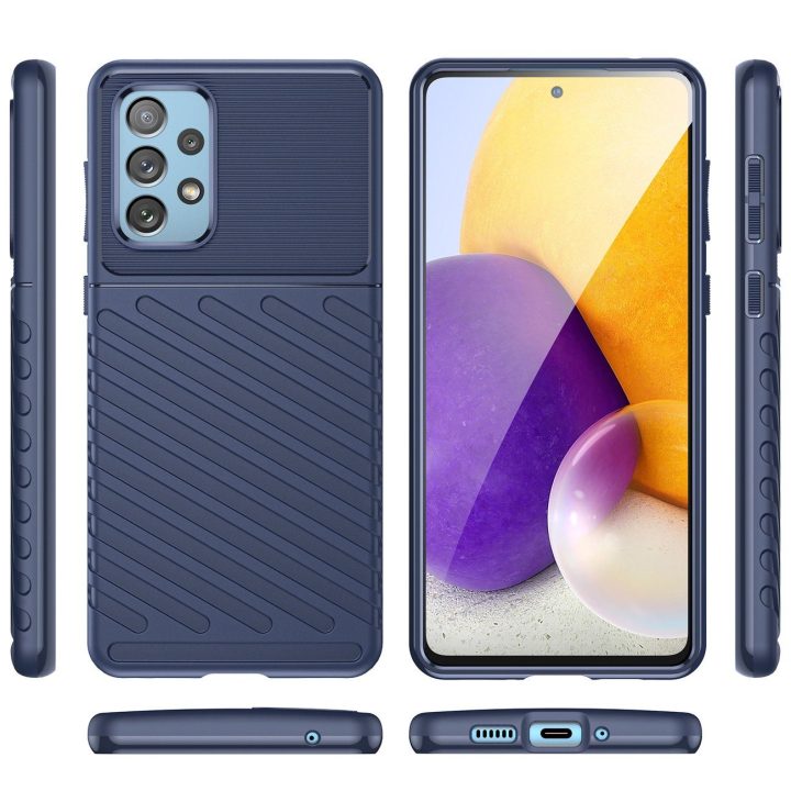 Thunder Case lankstus šarvuotas dangtelis Samsung Galaxy A73 , mėlynas