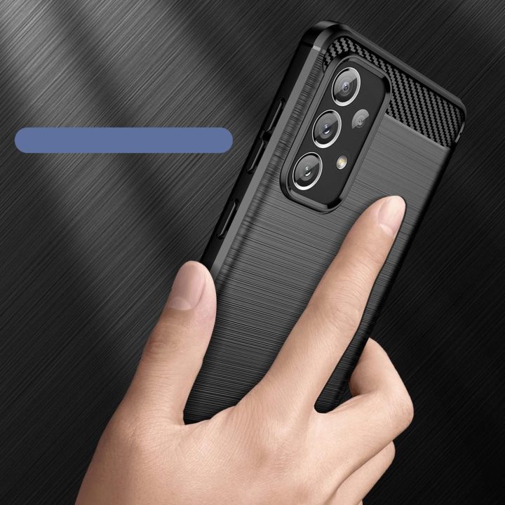 Carbon Case Lankstus TPU dangtelis, skirtas Samsung Galaxy A73 black