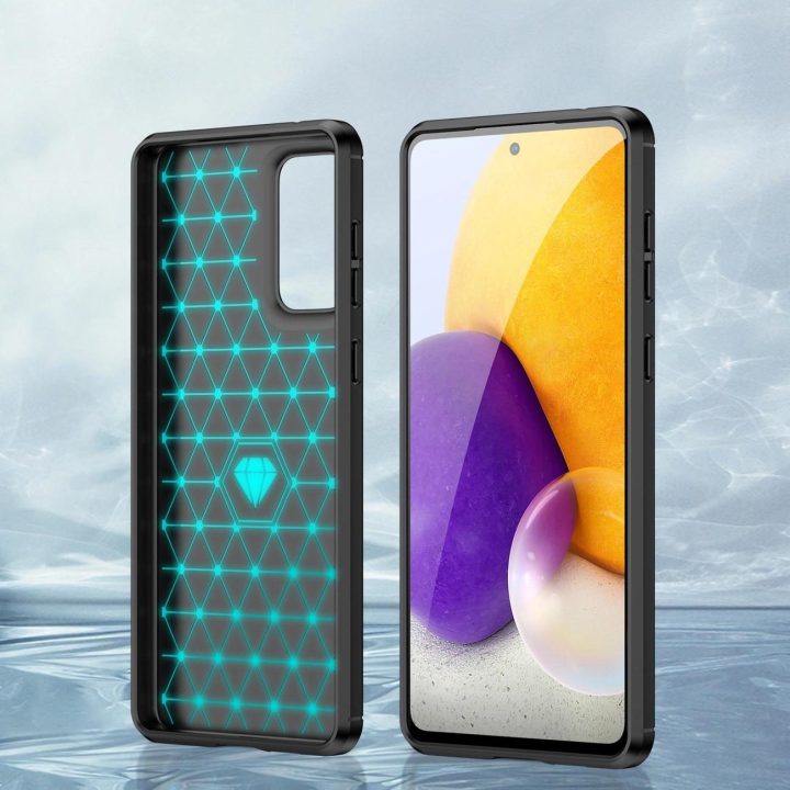 Carbon Case Lankstus TPU dangtelis, skirtas Samsung Galaxy A73 black