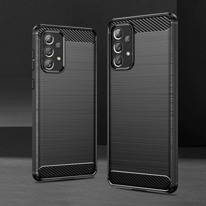 Carbon Case Lankstus TPU dangtelis, skirtas Samsung Galaxy A73 black