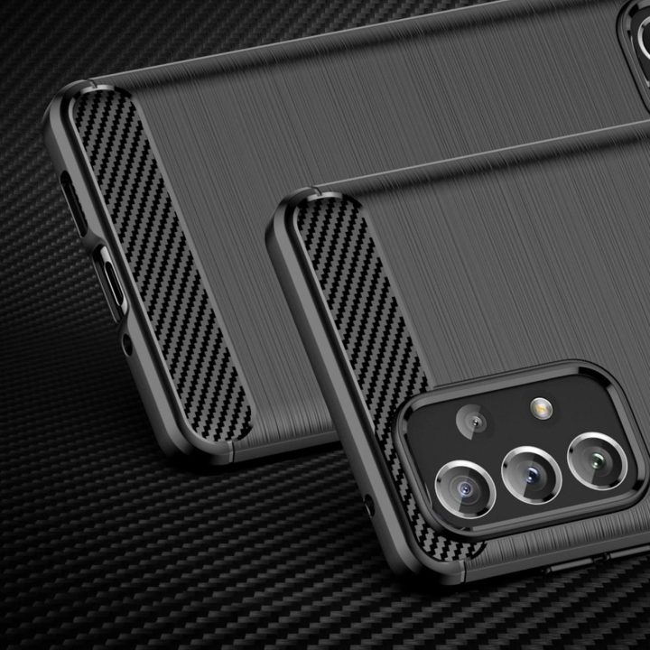Carbon Case Lankstus TPU dangtelis, skirtas Samsung Galaxy A73 black