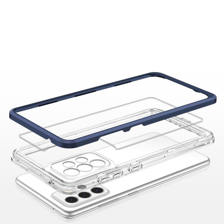 Skaidrus 3in1 korpusas Samsung Galaxy A13 5G Frame Gel Cover Blue