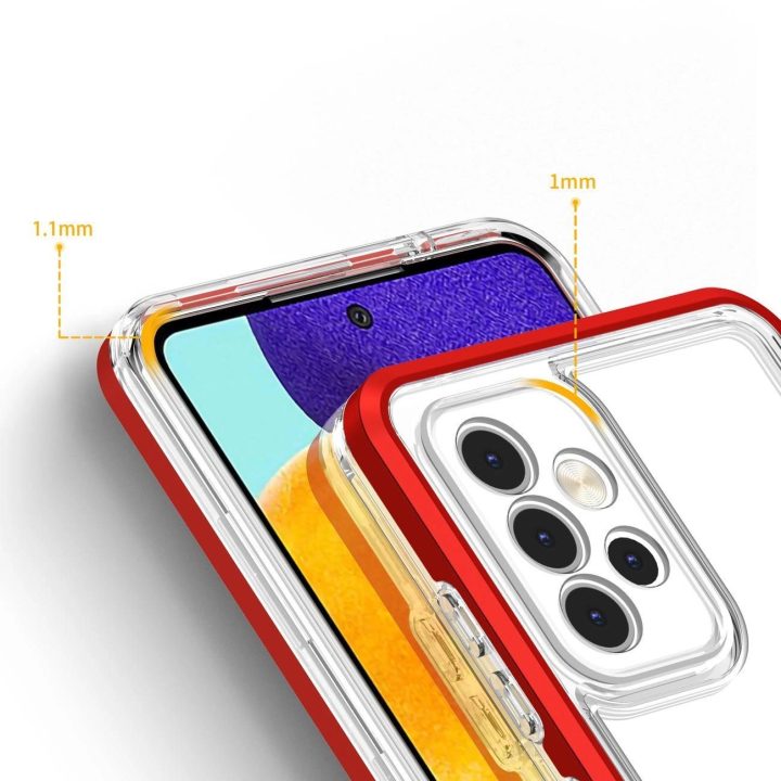 Skaidrus 3in1 korpusas Samsung Galaxy A13 5G Frame Gel Cover Red