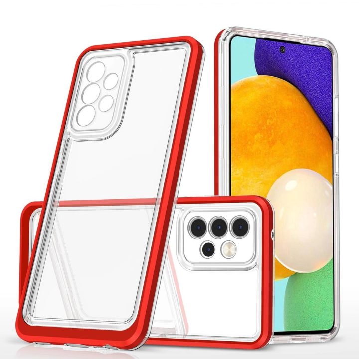 Skaidrus 3in1 korpusas Samsung Galaxy A13 5G Frame Gel Cover Red