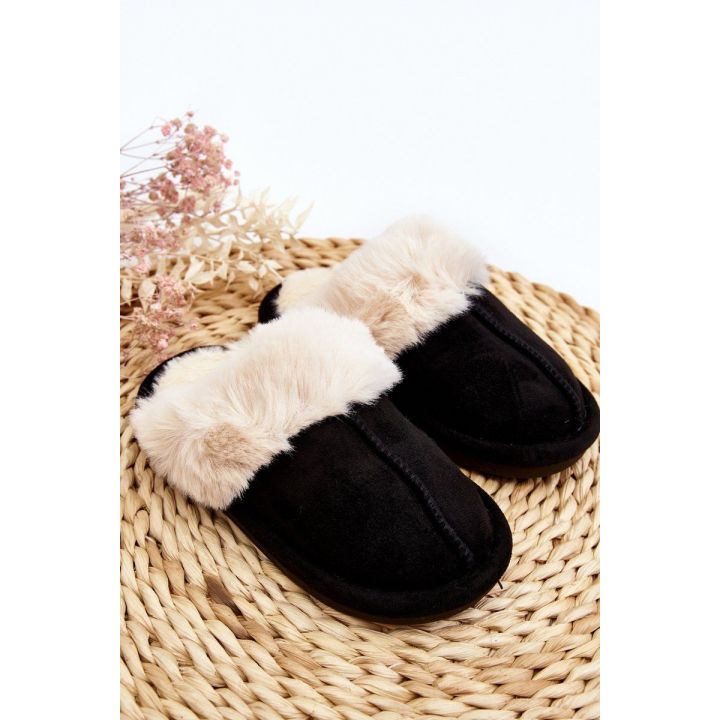 Vaikiškos šlepetės su kailiu Black Befana