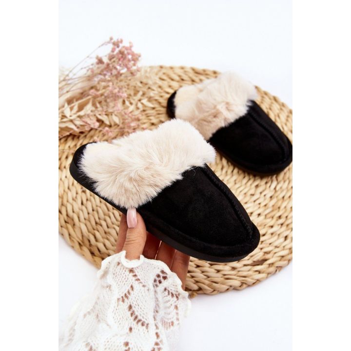 Vaikiškos šlepetės su kailiu Black Befana