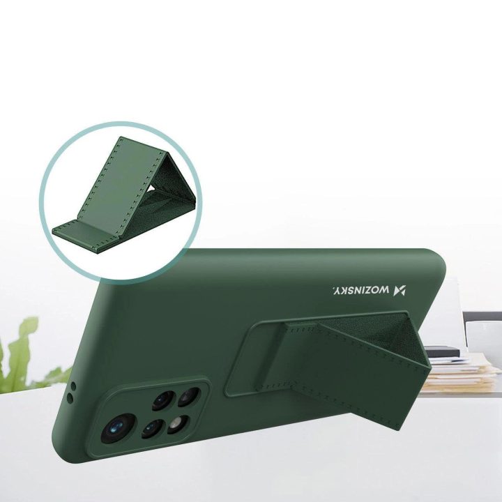 Kickstand Case silikoninis stovo dangtelis, skirtas Xiaomi Redmi 10 navy blue