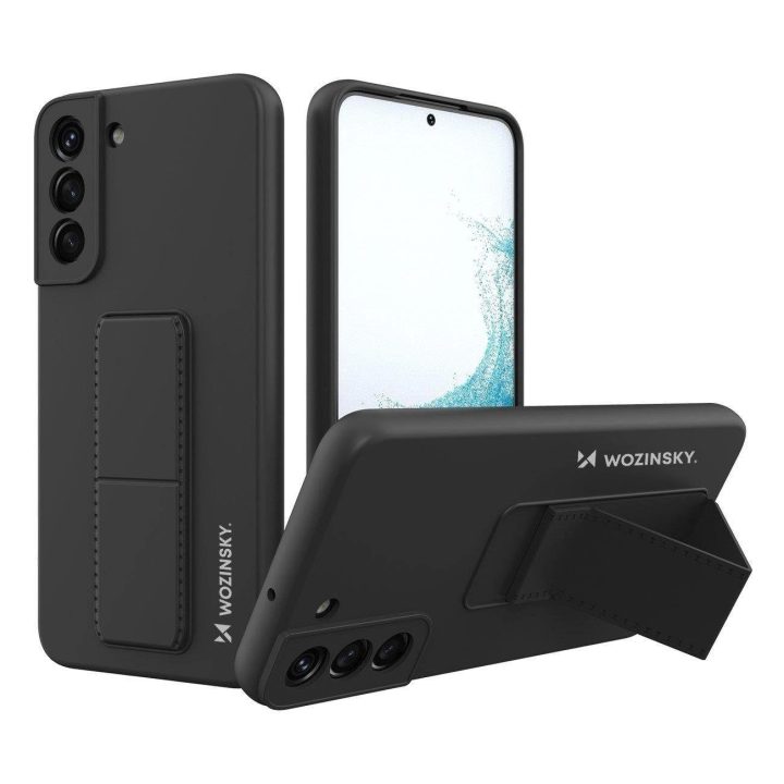 Kickstand Case silikoninis stovo dangtelis, skirtas Samsung Galaxy S22 + juodas