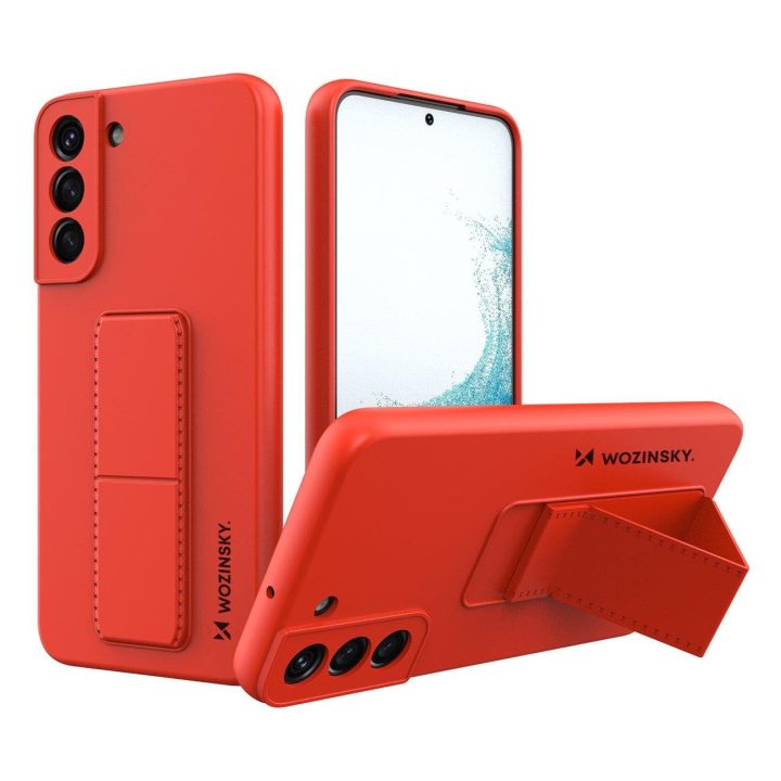 Kickstand Case silikoninis stovo dangtelis, skirtas Samsung Galaxy S22 + raudonas