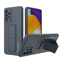 Kickstand Case silikoninis stovo dangtelis, skirtas Samsung Galaxy A73, tamsiai mėlynas
