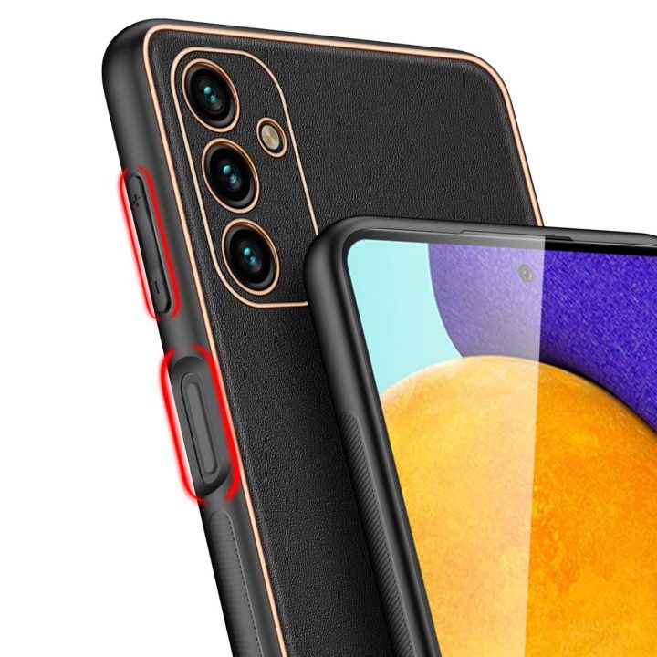 elegantiškas dangtelis iš ekologiškos odos, skirtas Samsung Galaxy A13 5G , juodas