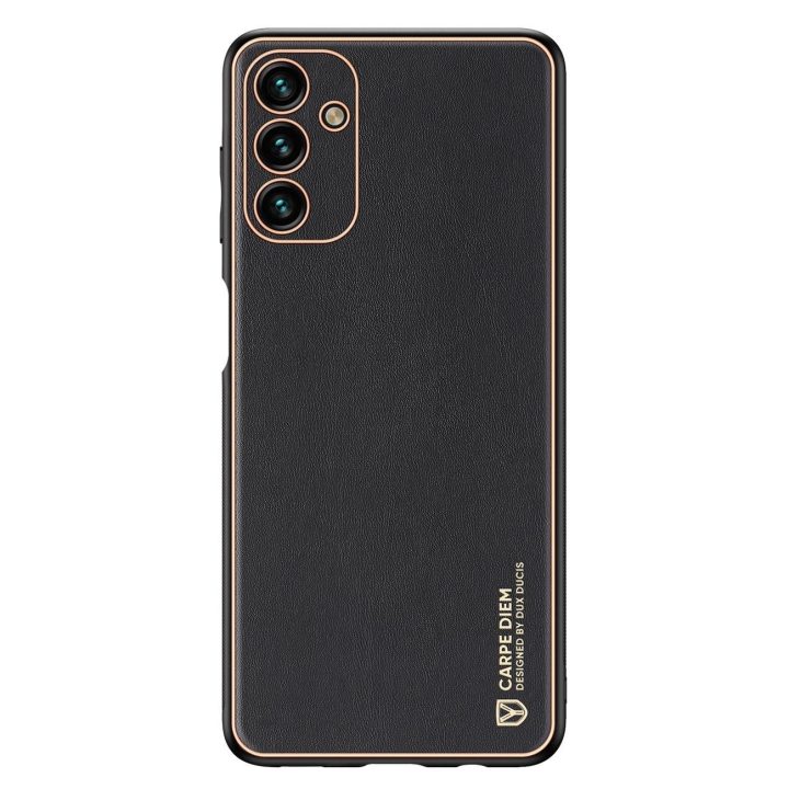 elegantiškas dangtelis iš ekologiškos odos, skirtas Samsung Galaxy A13 5G , juodas
