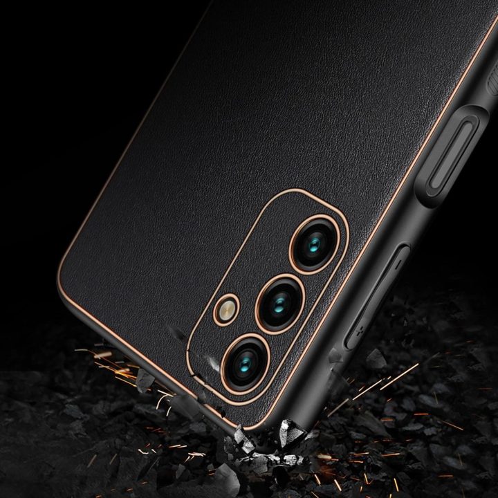 elegantiškas dangtelis iš ekologiškos odos, skirtas Samsung Galaxy A13 5G , juodas