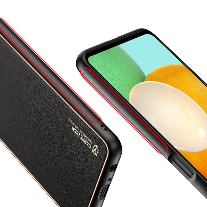 elegantiškas dangtelis iš ekologiškos odos, skirtas Samsung Galaxy A13 5G , juodas
