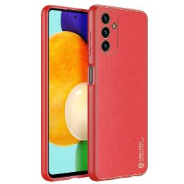 elegantiškas dangtelis iš ekologiškos odos, skirtas Samsung Galaxy A13 5G , raudonos spalvos