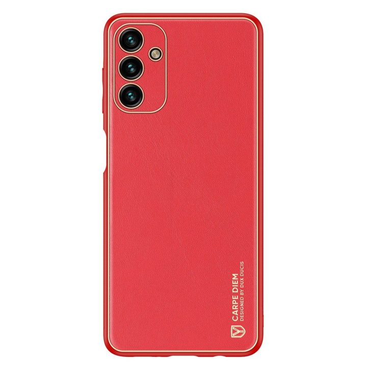 elegantiškas dangtelis iš ekologiškos odos, skirtas Samsung Galaxy A13 5G , raudonos spalvos