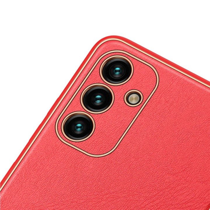 elegantiškas dangtelis iš ekologiškos odos, skirtas Samsung Galaxy A13 5G , raudonos spalvos
