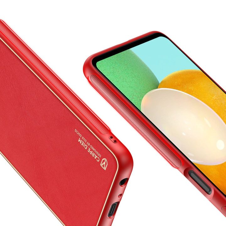 elegantiškas dangtelis iš ekologiškos odos, skirtas Samsung Galaxy A13 5G , raudonos spalvos
