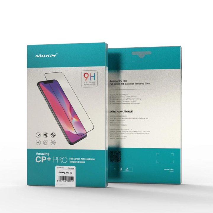 Nillkin CP + PRO itin plonas viso ekrano grūdintas stiklas su 0,2 mm 9H rėmeliu Samsung Galaxy A73 , juodas