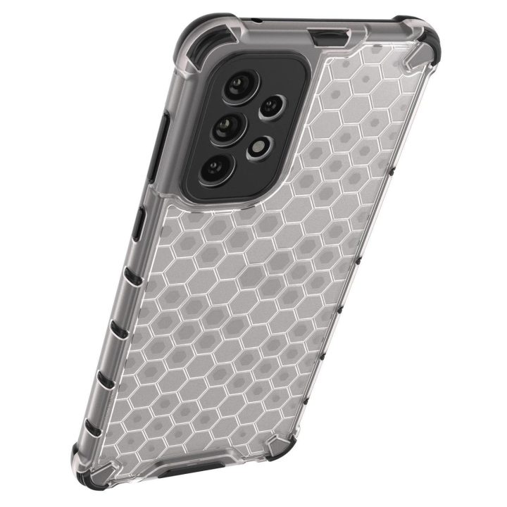 Honeycomb dėklas su geliniu rėmeliu, skirtas Samsung Galaxy A73 , mėlynos spalvos