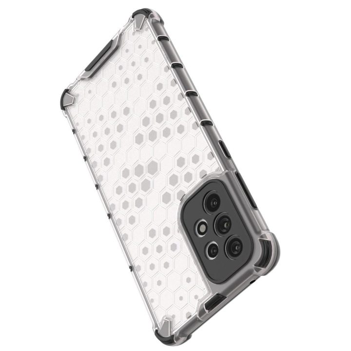 Honeycomb dėklas su geliniu rėmeliu, skirtas Samsung Galaxy A73 , mėlynos spalvos