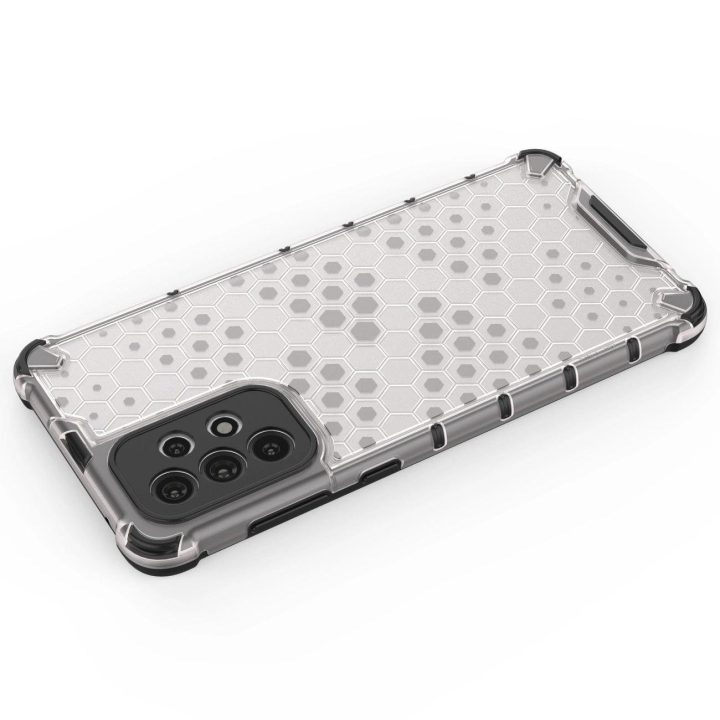 Honeycomb dėklas su geliniu rėmeliu, skirtas Samsung Galaxy A73 , mėlynos spalvos