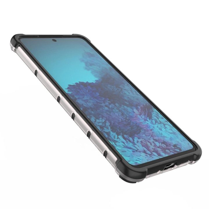 Honeycomb dėklas su geliniu rėmeliu, skirtas Samsung Galaxy A73 , mėlynos spalvos