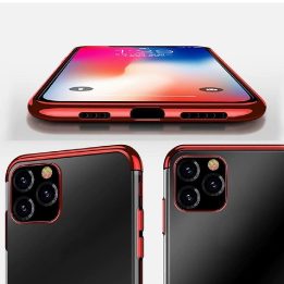 Skaidrios spalvos dėklas TPU gelio dangtelis su metaliniu rėmeliu, skirtas Samsung Galaxy S22 + (S22 Plus), mėlynos spalvos