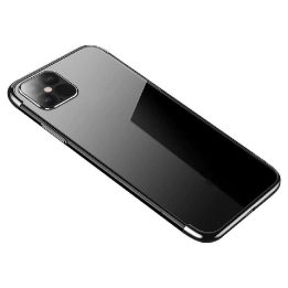 Skaidrios spalvos dėklas TPU gelio dangtelis su metaliniu rėmeliu, skirtas Samsung Galaxy S22 Ultra black