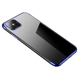 Skaidrios spalvos korpusas Gelinis TPU dangtelis su metaliniu rėmeliu, skirtas Xiaomi Redmi Note 11S / Note 11 blue