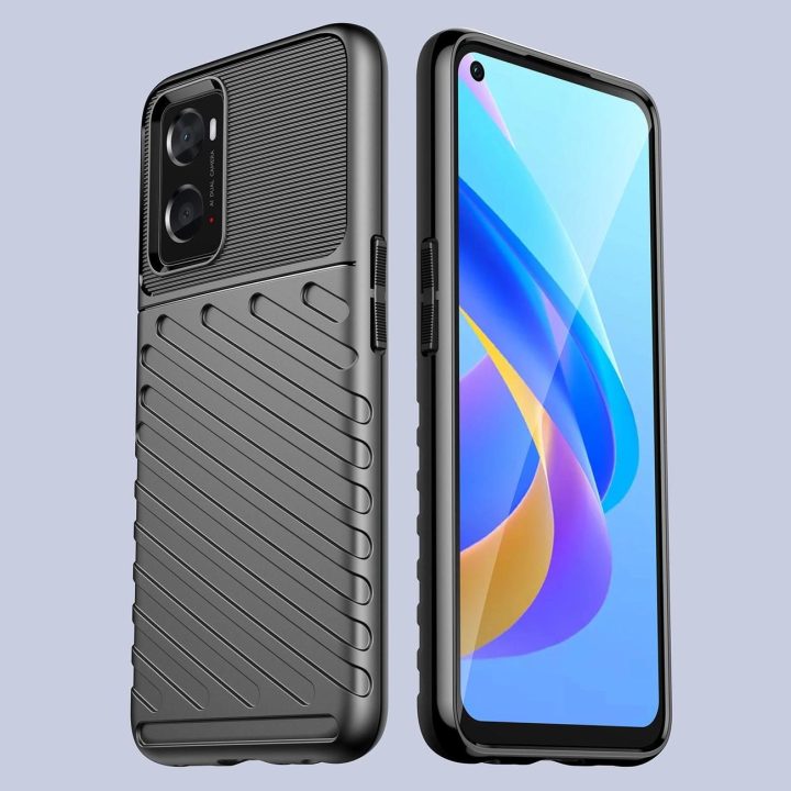 Thunder Case lankstus šarvuotas dangtelis Oppo A76 / Oppo A36 / Realme 9i , juodas