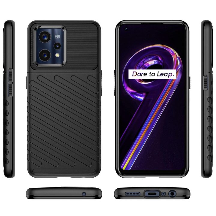 Thunder Case lankstus šarvuotas dangtelis, skirtas Realme 9 Pro + (9 Pro Plus), juodas
